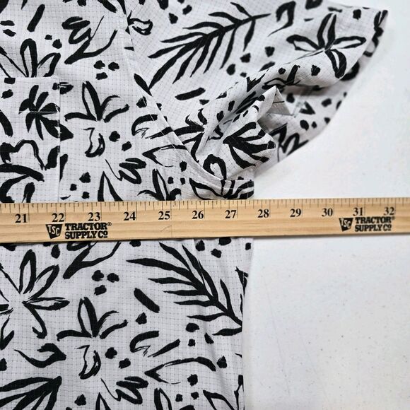 ROWM Button Down Shirt Mens XXL White Gray Black Floral Breathable - Picture 6 of 9